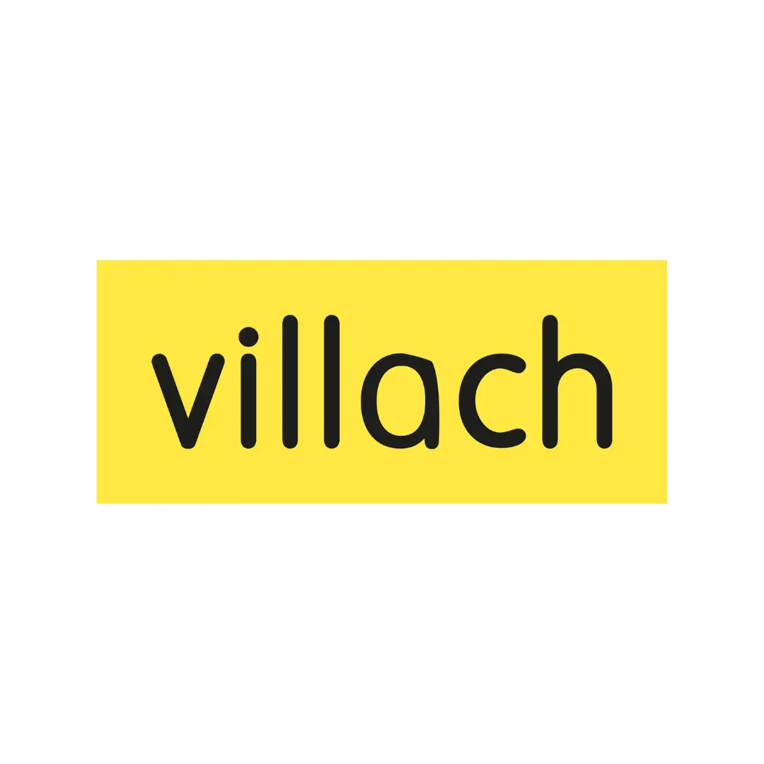 Logo der Stadt Villach in gelb und schwarz auf weißem Hintergrund