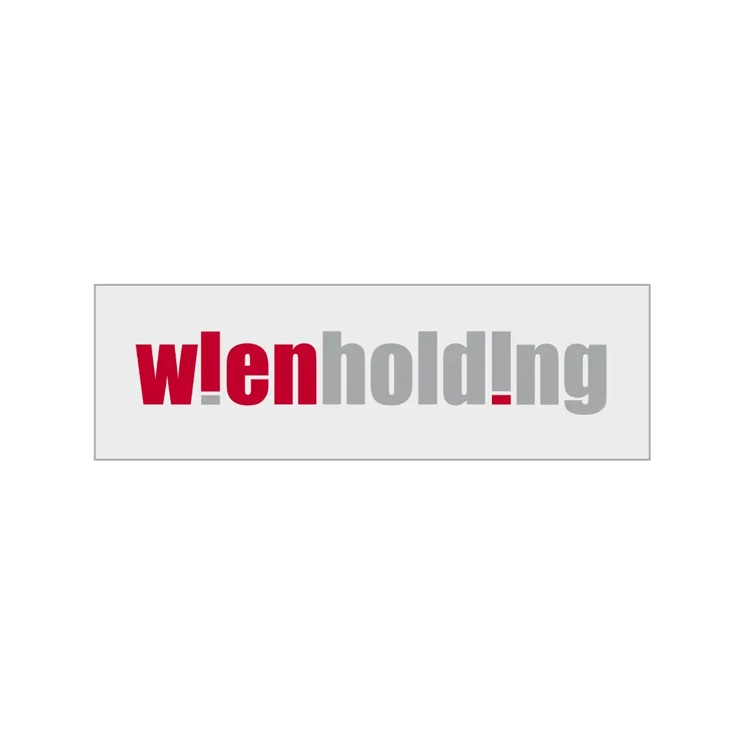 Wien Holding Logo in Farbe in rot und grau